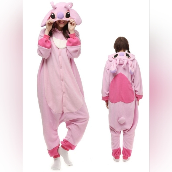 NEW STITCH and ANGEL Couples Costumes Halloween Friends Onesie Pajama PJ Set M L - Picture 3 of 11